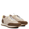 Wonders Skórzane Sneakersy Damskie Retro Running Lekka Podeszwa Beżowo-Brązowe A-4802-CON-TAUPE