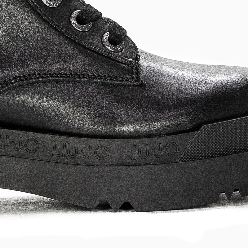 Liu Jo Botki Trzewiki Damskie Na Platformie Black SF3037 P0102