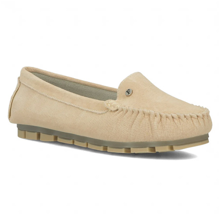 Filippo Women's Leather Moccasins Beige