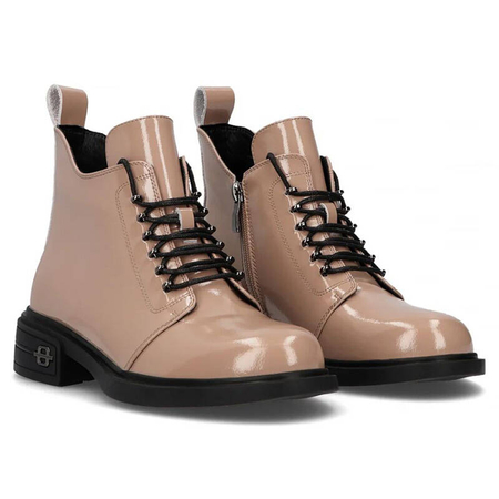 Filippo Beige Pattented Leather Women's Boots