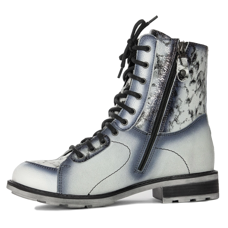 Maciejka Women's Leather Boots Ash White