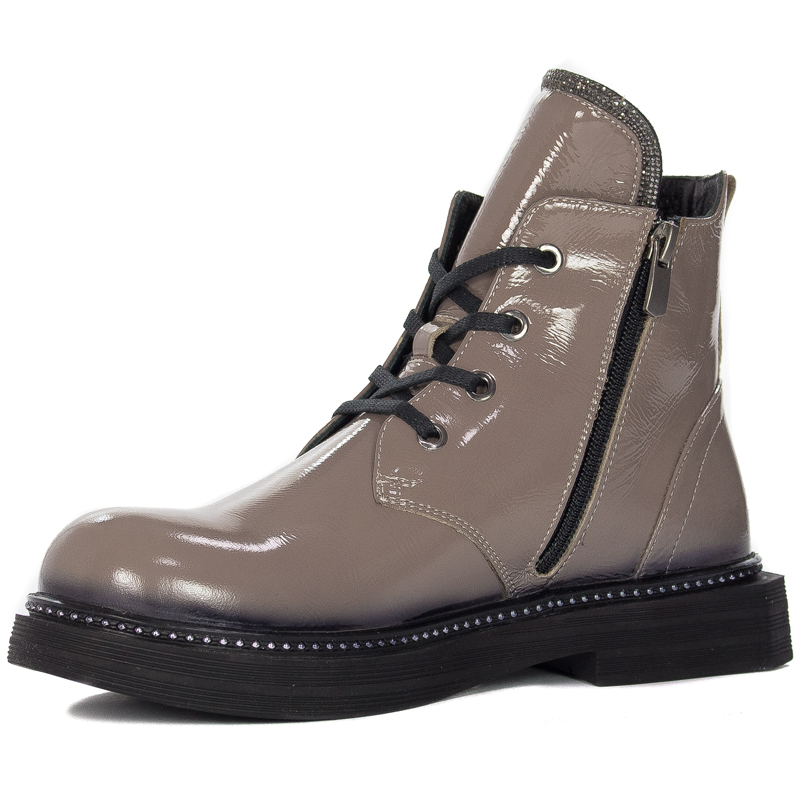 Venezia Women's Beige patent leather boots