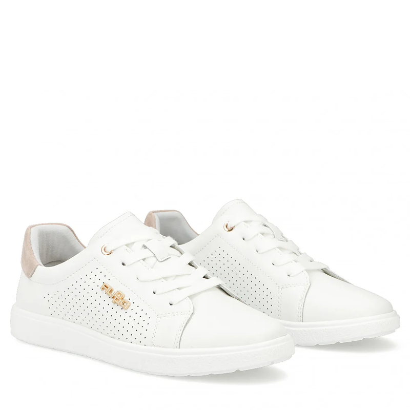 Filippo Leather Sneakers White DP6738-WH-BE