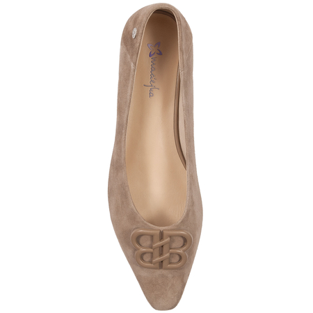 Maciejka Elegant Pointed Toe Ballerinas Flat Suede Shoes Beige K6806-04/00-1