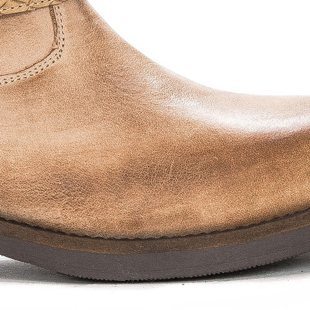 Kozaki Maciejka skórzane Camel