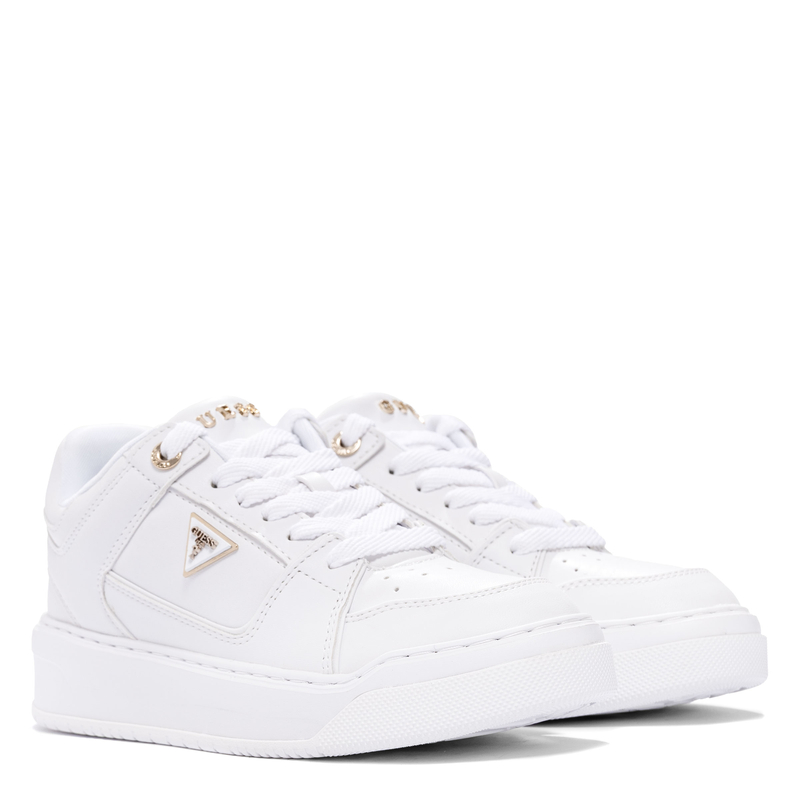 Guess Platform Sneakers With Gold Details White FLTDELELE12-WHITE