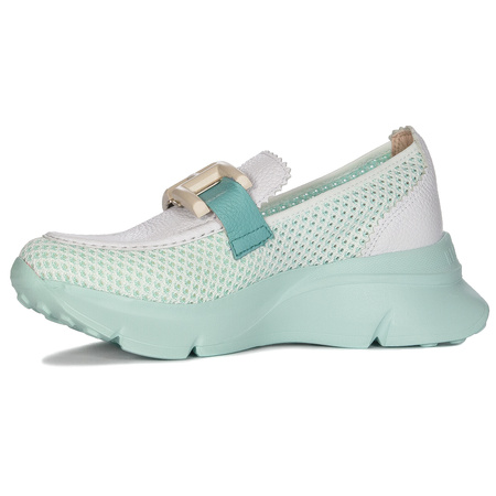 Hispanitas Women's platform low shoes moccasins White