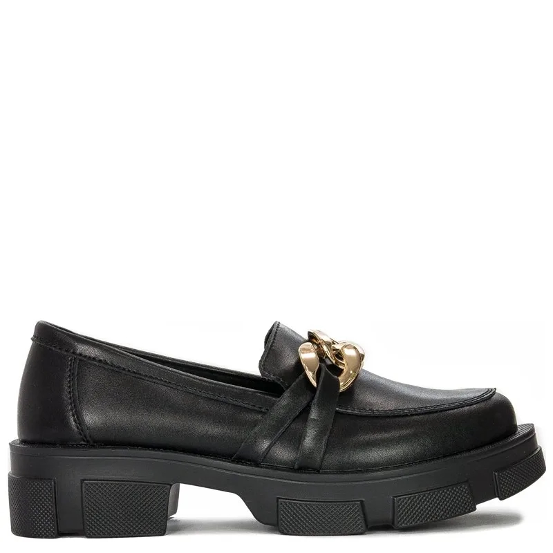 Półbuty Filippo DP3221-22 BK Black Czarne