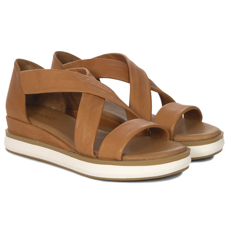  Inuovo Women's Leather Platform Sandals Brown