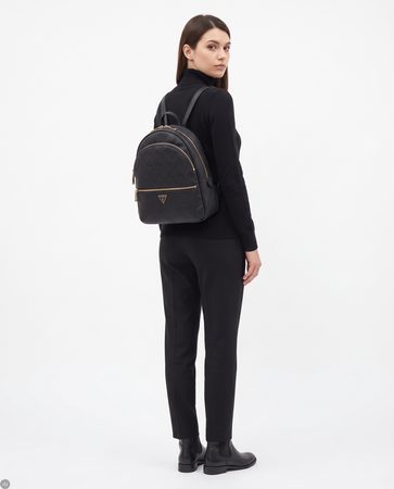 Guess Stylish City Women's Backpack with Embossed Monogram A4 Black HWPD7118330-BLACK