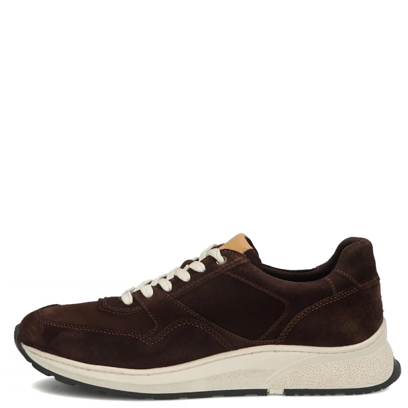 Filippo Men's Leather Sneakers With Cream Sole Dark Brown MP8275-26-D-BR