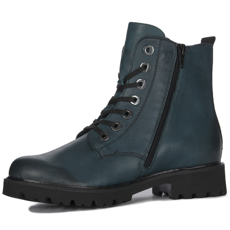 Remonte Women's Genuine Leather Warm Lace-Up Ankle Boots Navy Blue D8671-12
