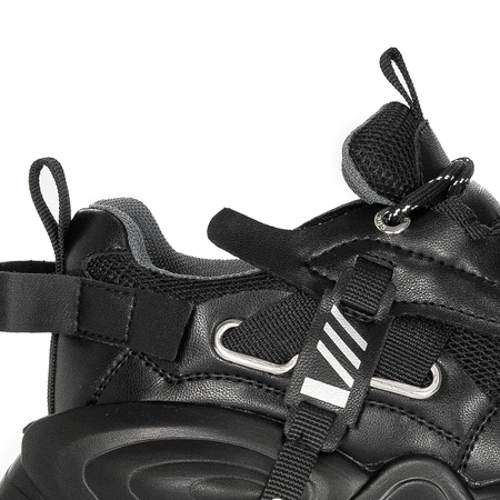 GOE Sneakersy damskie na platformie Black czarne
