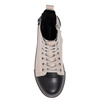 T. Sokolski Leather Platform Ankle Boots with Cap Toe Beige TS-Z24-218-BEIG-BL