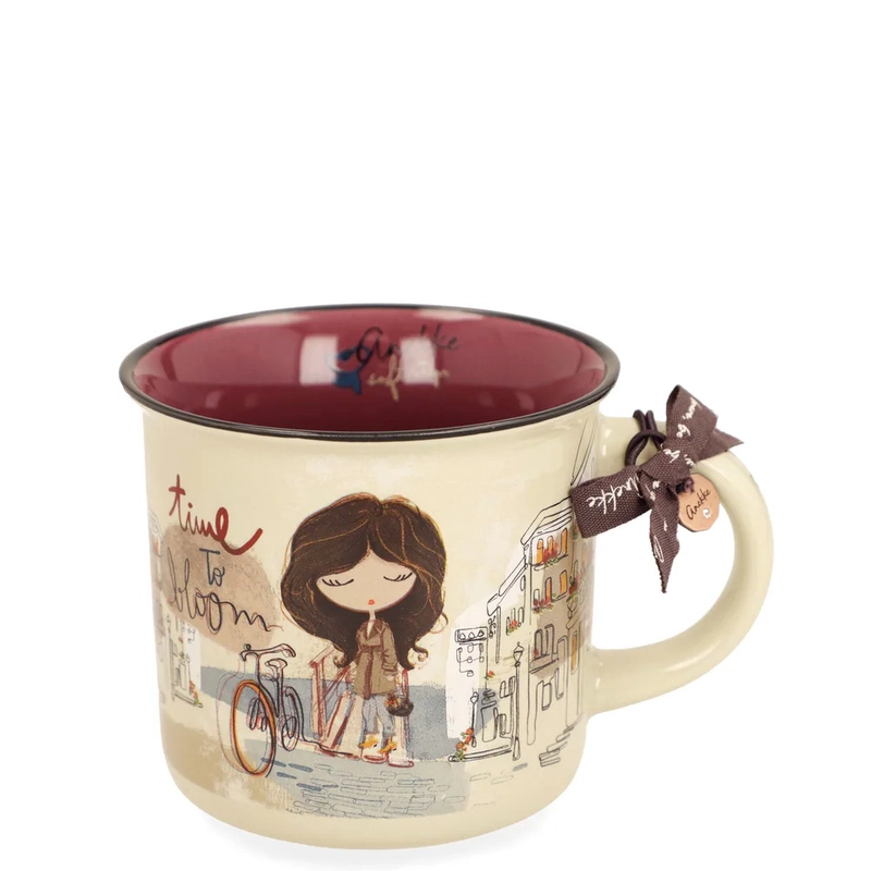 Anekke Ilustrowany Kubek Porcelanowy z Kokardką i Zawieszką Wielokolorowy 43475-101