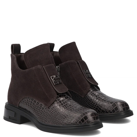 Filippo Leather Ankle Boots Brown DBT8201-26-DBR