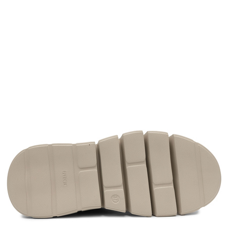 Maciejka Skórzane Sneakersy na Platformie Półbuty Wzorzyste Zielono-Żółte 06891-07/00-8