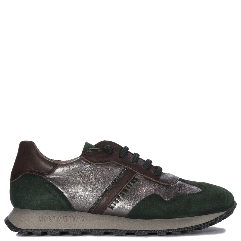 Hispanitas Sneakers Women's Leather Velour Forest Menorca Acero