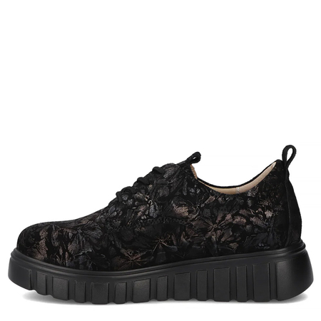 Filippo Women's Leather Platform Sneakers Black DP6846-26-BK-FL