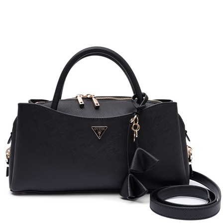 Guess Zadra Classic Satchel Handbag Textured Black HWZG2227050-BLACK