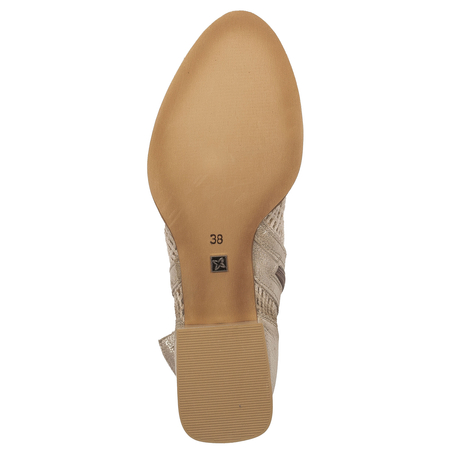 Maciejka Leather Perforated Ankle Boots With Zipper Beige 06397-04-00-1