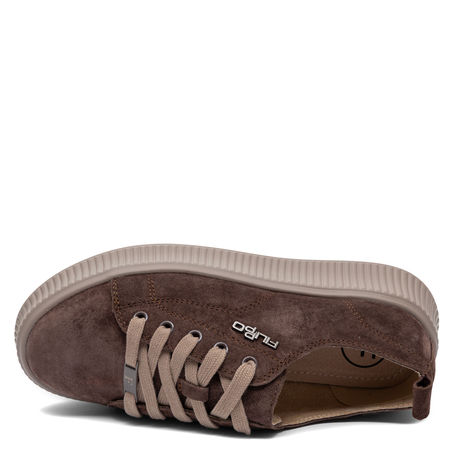 Filippo Skórzane Sneakersy Damskie Na Platformie Brązowe DP6122-26-D-BR