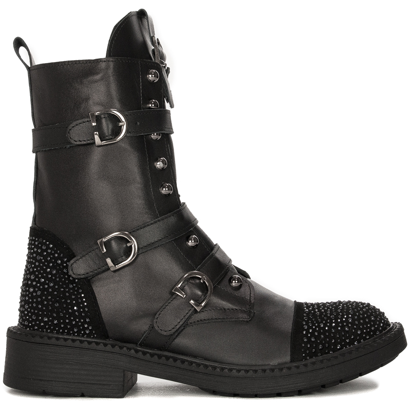 Botki Venezia Black skórzane Czarne