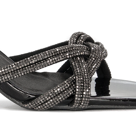 S.Barski Women's sandals Black with zirconia