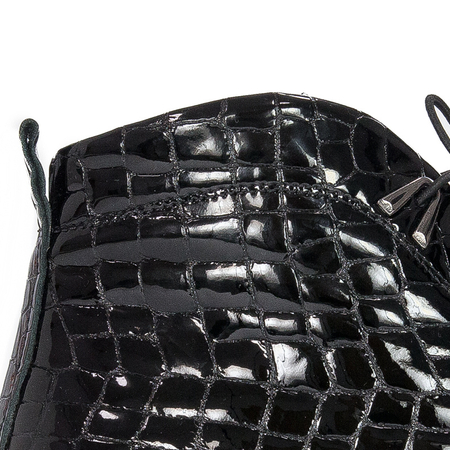 Botki Venezia YSB 0218 501 Black skórzane lakierowane Czarne