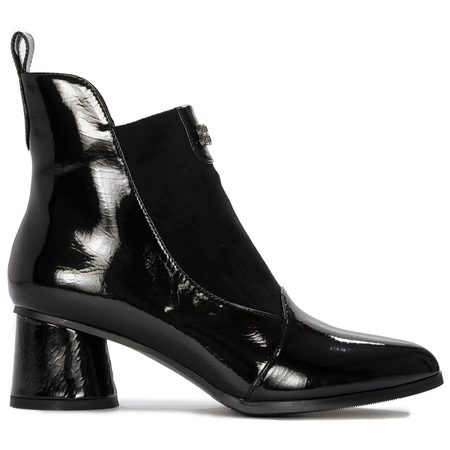 S.Barski Women's boots ankle boots black lacquered