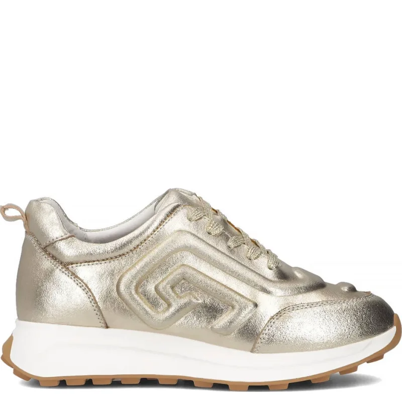 Filippo Gold Leather Sneakers