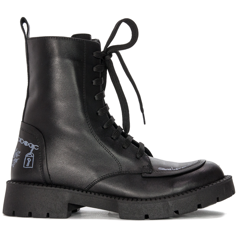 Black Venezia Black leather boots