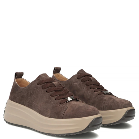 Filippo Brown Suede Women's Platform Sneakers DP8339/26 D BR