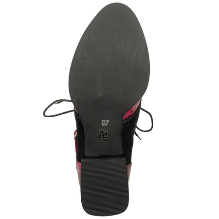 Maciejka Women's Leather Boots Pink and Black