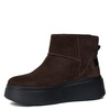 Maciejka Chocolate Suede Block Heel Ankle Boots with V-Cut  04492-100/00-5