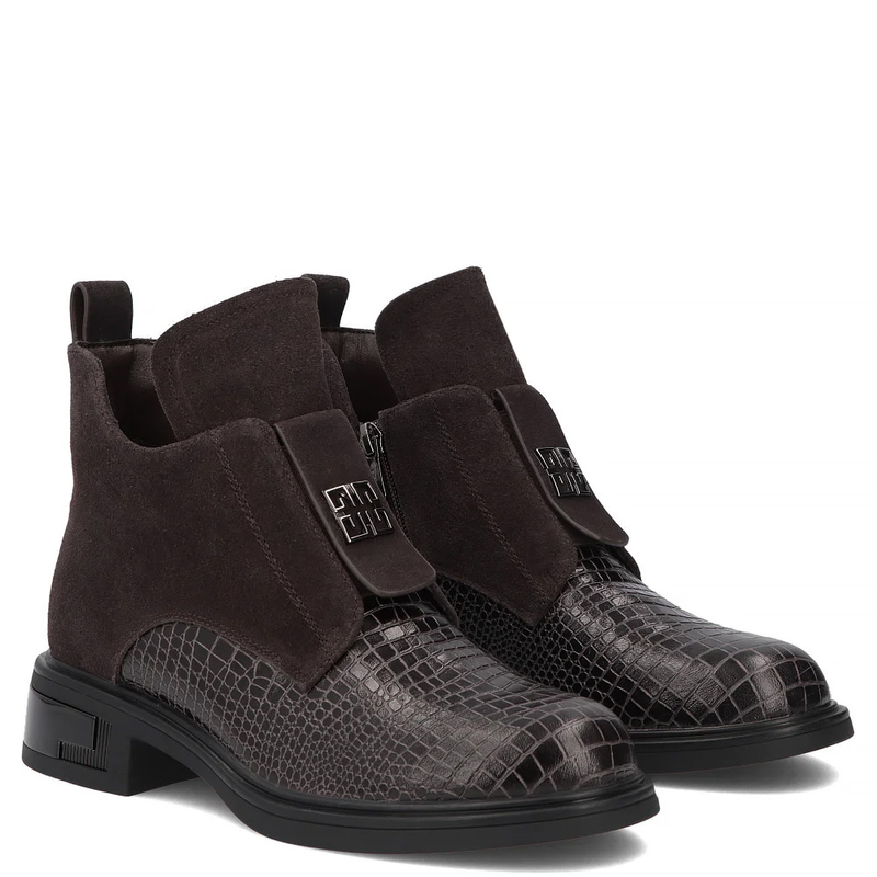 Filippo Leather Ankle Boots Brown DBT8201-26-DBR
