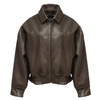 OPRA Leather Bomber Jacket Oversized Olive OP-KU-BOMBER-OLIVE
