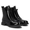 Filippo Patent Leather Ankle Boots With Zipper Black DBT6540-25-BK