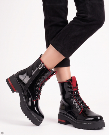 Filippo Patent Insulated Platform Ankle Boots Black DBT3108-26-BK