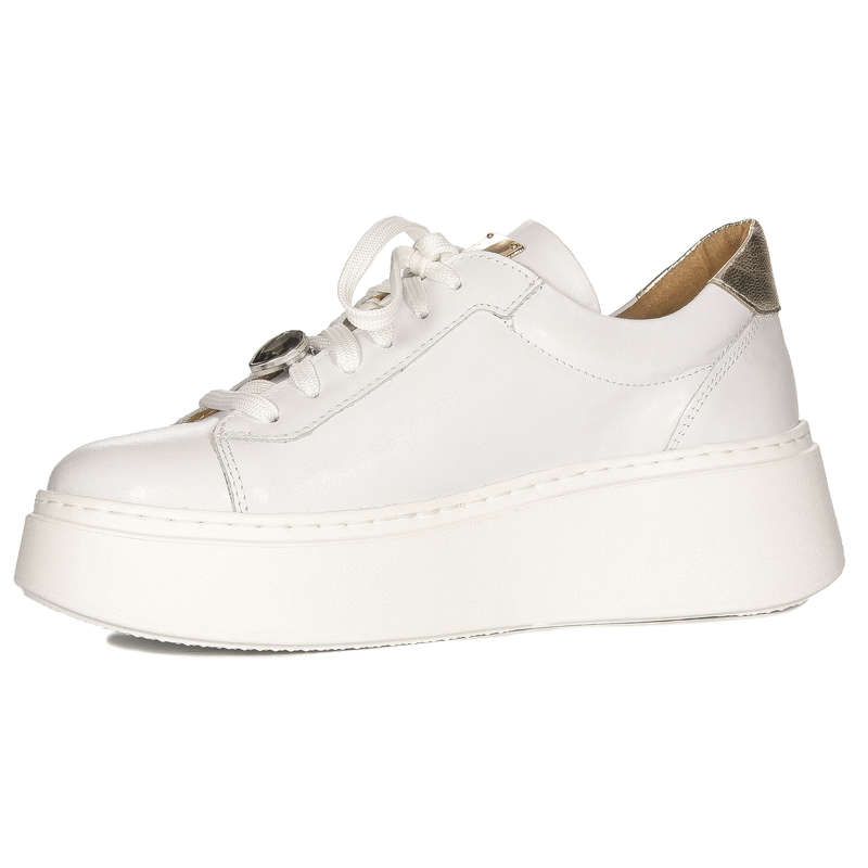 Maciejka Leather Platform Sneakers Lace-Up White 06191-11/00-8