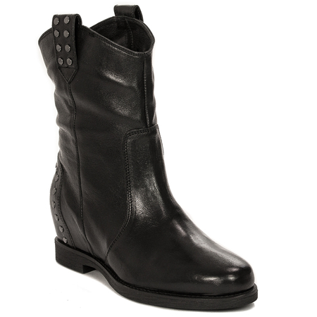 CAFENOIR Women's leather ankle boots Nero black