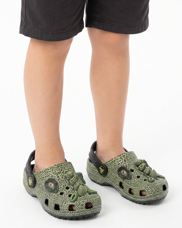 Crocs Classic I Am Crocodile Clog Sandały Dziecięce Dino Zielone 211372-001
