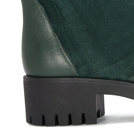 Visconi Women's high heels boots in natural leather green