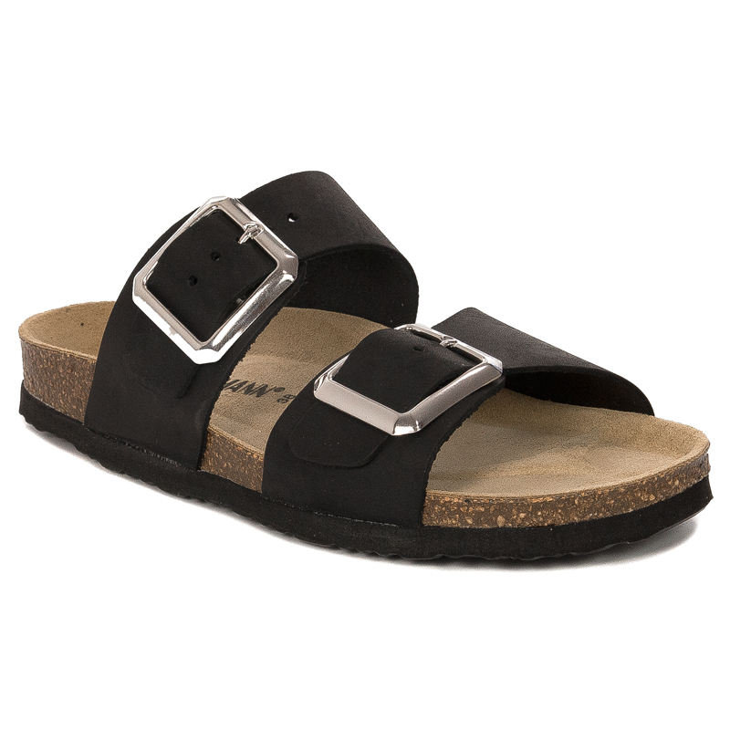 Dr. Brinkmann Women's Slides Black Leather