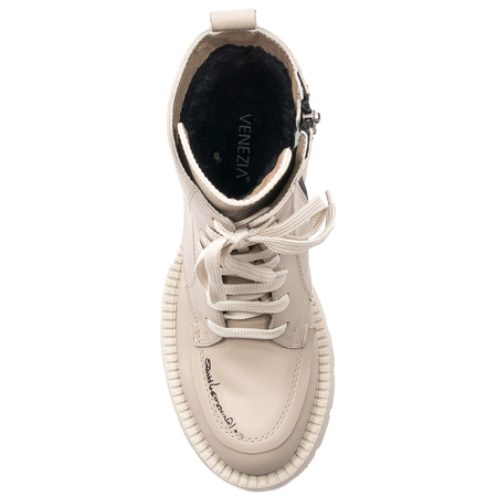 Botki Venezia Beige skórzane Beżowe