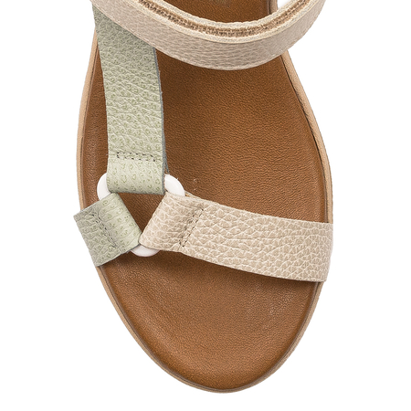Maciejka Green Leather Sandals