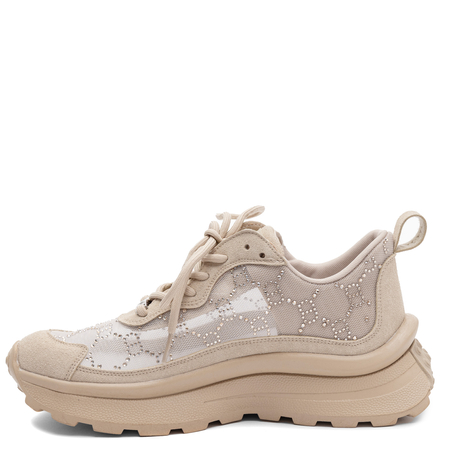 GOE Women's Platform Sneakers With Crystals Beige TT2N4042
