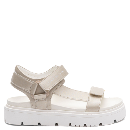 Tommy Hilfiger Złote Sandały Damskie na Platformie T3A2-34285-PLAT