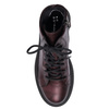 Maciejka Leather Combat Boots on Platform Metallic Purple 06309-42/00-8