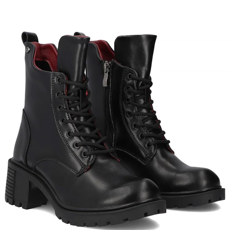 Filippo Women's Insulated Leather Ankle Boots with Block Heel Black DBT6501-26-BK